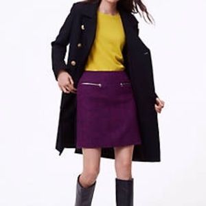 LOFT purple chevron wool skirt